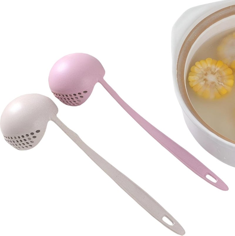 أدوات المطبخ - مغارف شوربة 2 في 1 مثالية للطهي والتقديم بسهولة، ضرورية لأي مغامرة طهي (قطعتان)